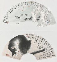 (上)牧牛 (下)貓的圖片