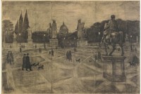 廣場的過客的圖片