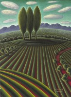 有三棵大樹的茶園的圖片