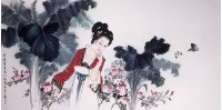 花前仕女的圖片