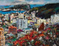 鳳凰盛開-高雄哈瑪星遠眺藏品圖，第1張