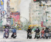 凱旋路等綠燈的圖片