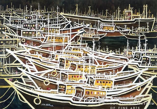 Boats in Kaohsiung Harbor Collection Image