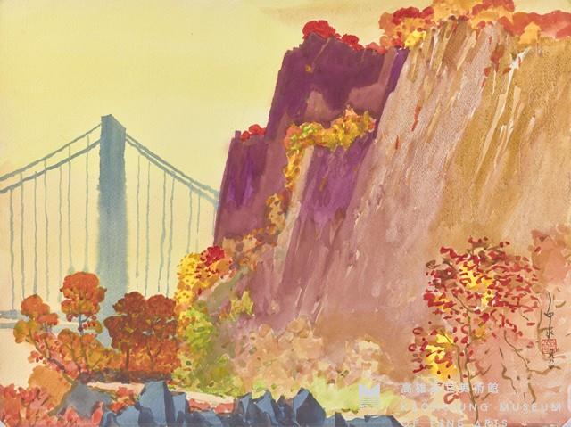 紐約GW橋楓葉紅美藏品圖，第1張