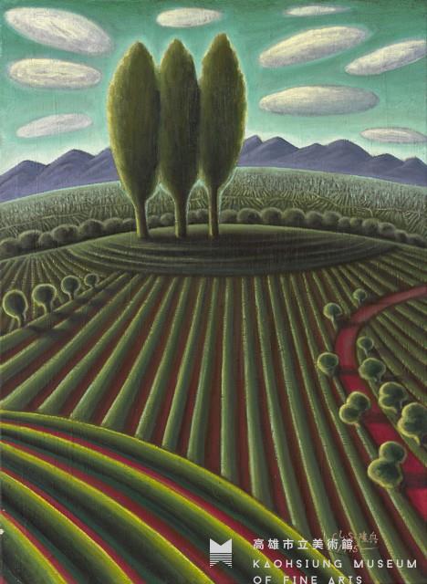 Tea Plantation with Three Trees Collection Image