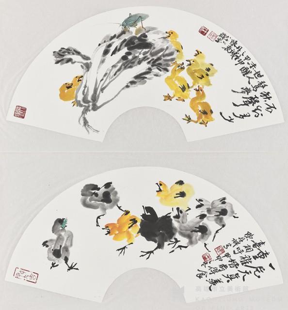 （上）秋夜聞稚鴨蟲鳴（下）一片天真羨童稚藏品圖，第1張