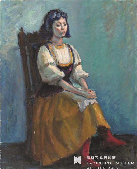 Woman with Hands on Knees Collection Image