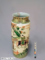 五彩人物直筒式花瓶藏品圖，第5張