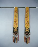 喜鵲白鶴刺繡劍帶（一對）藏品圖，第1張