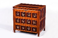 獸骨鑲嵌花草紋蓋頭櫃藏品圖，第1張