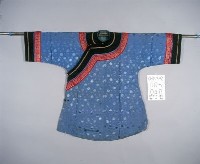 天藍提花綢地立領大襟窄袖女衫藏品圖，第1張