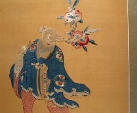 東方朔偷桃獻壽刺繡掛飾藏品圖，第2張