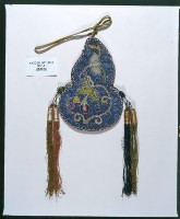 藍綢地葫蘆型煙荷包藏品圖，第1張