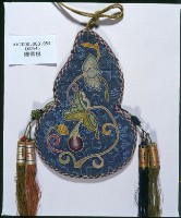 藍綢地葫蘆型煙荷包藏品圖，第2張
