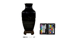 黑漆鑲嵌彩繪蝴蝶蘭紋方瓶藏品圖，第2張