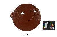 木雕彩繪杵歌紋圓型掛飾藏品圖，第2張