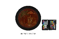 雕刻彩繪杵歌紋圓盤藏品圖，第1張