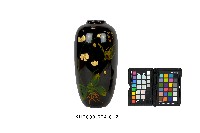 黑漆鑲嵌彩繪花蝶紋瓶藏品圖，第1張