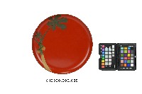 朱漆堆錦木瓜紋圓盤藏品圖，第1張