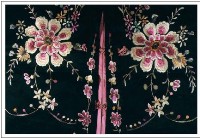 黑緞地立領對襟窄袖彩繡花卉紋女褂藏品圖，第6張