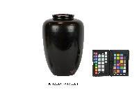 黑漆彩繪蝴蝶蘭紋瓶藏品圖，第2張