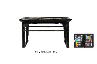 黑漆鑲貝蘭花紋花台藏品圖，第2張