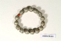 銀壓花壽字紋珠藏品圖，第1張