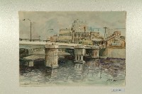 水彩畫：建國路橋（愛河）藏品圖，第1張