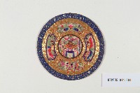 米白緞地盤金彩繡樓閣看花片-1藏品圖，第1張