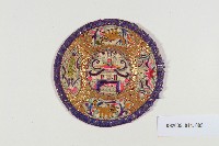 米白緞地盤金彩繡樓閣看花片-3藏品圖，第1張