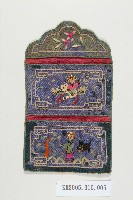 藍緞地佛祖童子彩繡褡褳荷包藏品圖，第1張