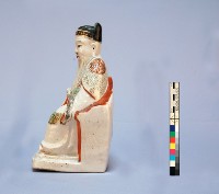 瓷質加彩土地公神像藏品圖，第2張