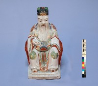 瓷質加彩土地公神像藏品圖，第3張