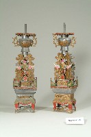 錫製壽燭臺一對-1藏品圖，第1張