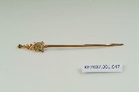 銀鎏金鑲玉蝴蝶花卉簪藏品圖，第1張