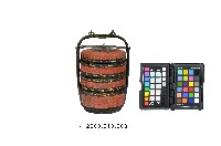 竹編朱漆描金三層提籃藏品圖，第2張
