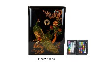 螺鈿彩繪填漆孔雀花卉紋文書箱藏品圖，第1張