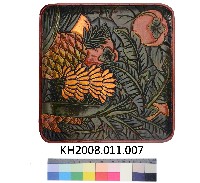 雕刻彩繪填漆果物圖紋方盤藏品圖，第1張