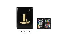 牛骨鑲嵌台灣竹筏紋文書盒藏品圖，第1張