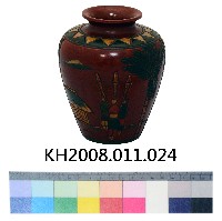 雕刻彩繪填漆臺灣風物紋漆瓶藏品圖，第1張