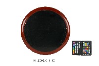 朱地雕刻彩繪竹筏芭蕉紋圓盤藏品圖，第2張