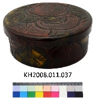 雕刻彩繪果物紋茶具盒藏品圖，第1張