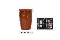 竹胎雕刻竹節紋朱漆瓶藏品圖，第1張