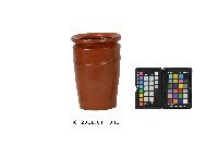 竹胎雕刻竹節紋朱漆瓶藏品圖，第2張