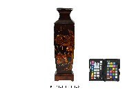 彩繪填漆杵歌紋四方瓶藏品圖，第1張