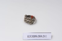 銀四連環雙蝶花卉紋戒藏品圖，第1張