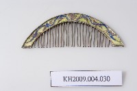 銀琺瑯半月形梳藏品圖，第1張