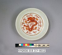 -1：紅彩描金龍紋盤壹對、-2：紅彩描金龍紋盤壹對藏品圖，第7張