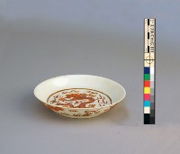 -1：紅彩描金龍紋盤壹對、-2：紅彩描金龍紋盤壹對藏品圖，第9張