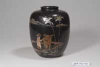 農夫與黃牛蓬萊圖樣漆花瓶藏品圖，第2張